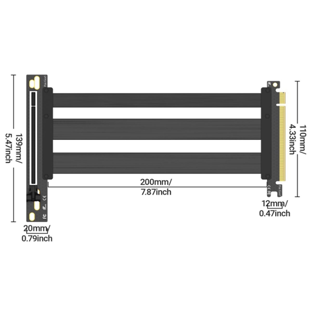 Pcie 5.0 Gpu Riser Cable - PCIe 5.0 Riser Kablosu GPU Dikey