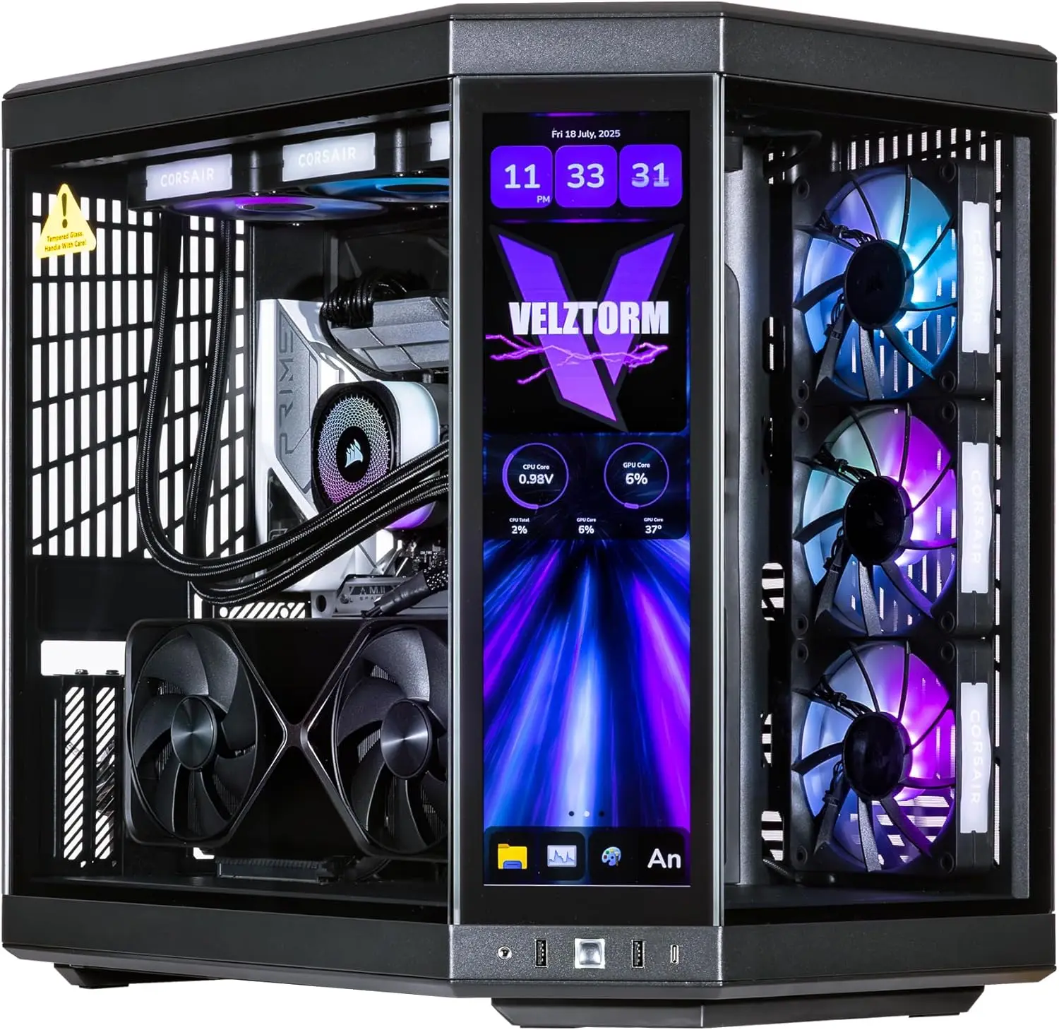 Rtx 5080 16Gb - Velztorm LCD Siyah Praetix Özel Üretim