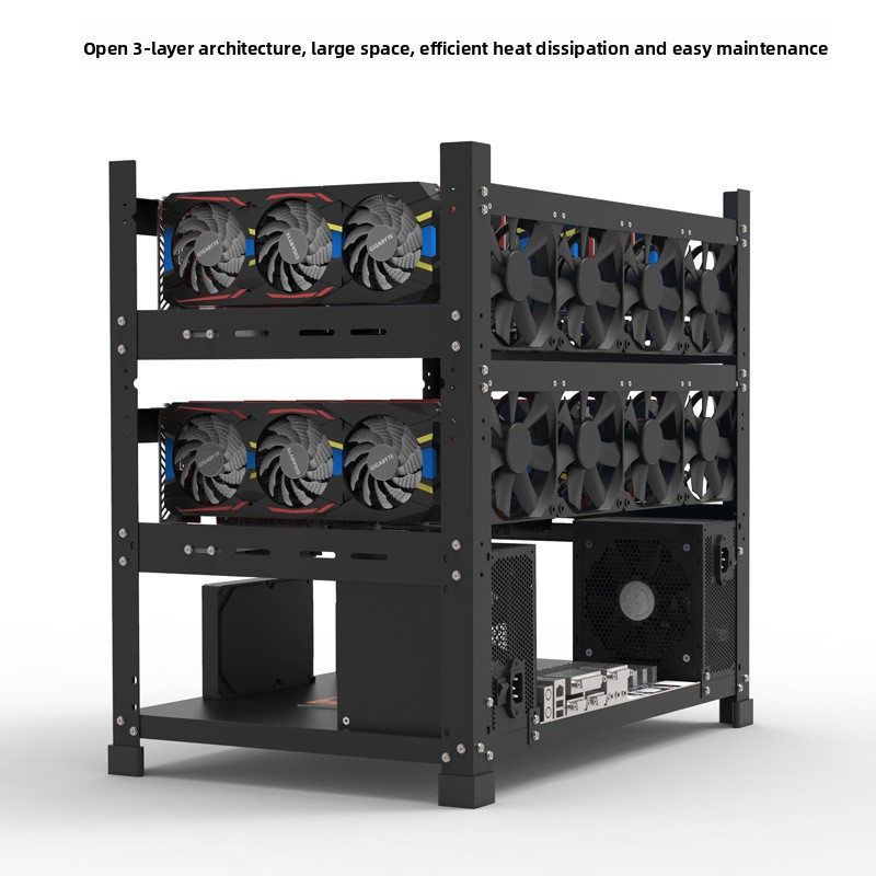Özel Açık Çerçeveli GPU Kasası - Gpu Mining Rig Frame 8 Gpu incelemesi ve fiyatı